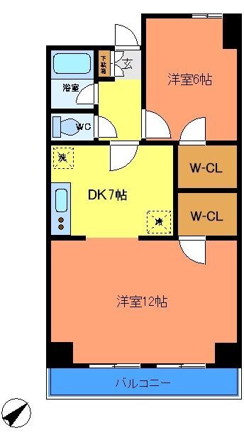 二軒茶屋グランドハイツの物件間取画像