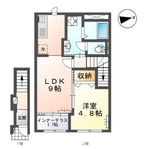 連坊駅 徒歩7分 2階の物件間取画像