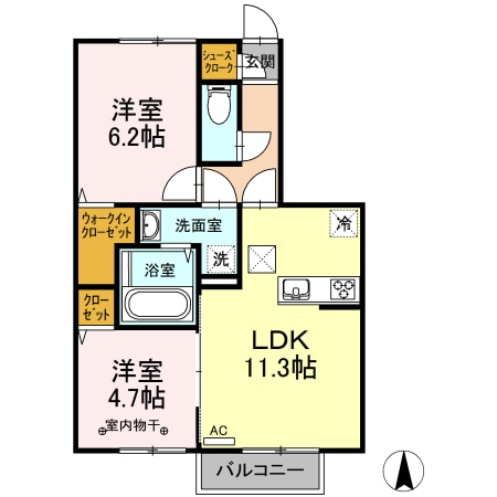 富沢駅 徒歩9分 1階の物件間取画像