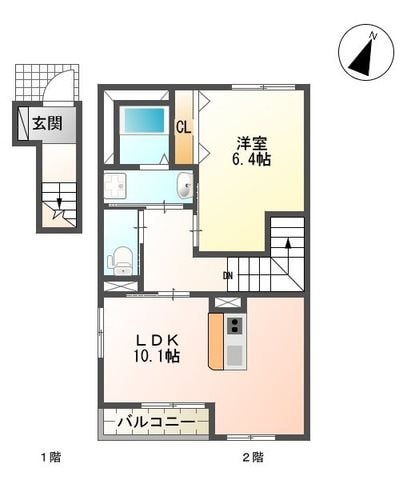 コンフォール２番館の物件間取画像