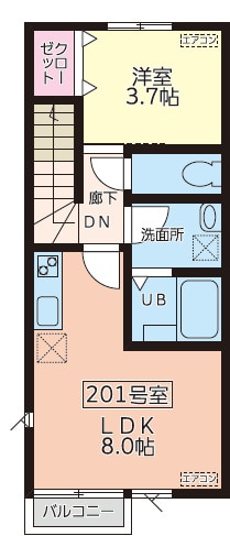 陸前高砂駅 徒歩9分 2階の物件間取画像