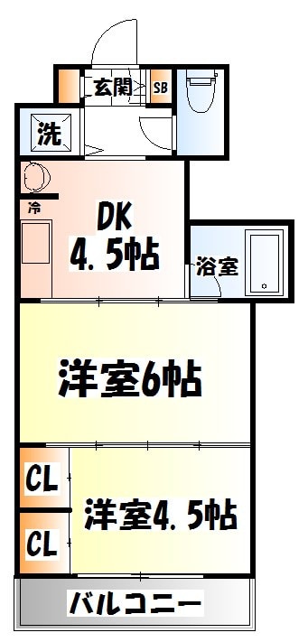 クレスト連坊の物件間取画像