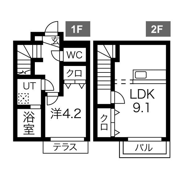 東北福祉大前駅 徒歩47分 1-2階の物件間取画像