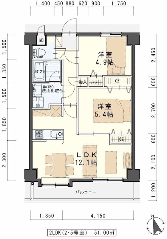 東仙台駅 徒歩35分 1階の物件間取画像