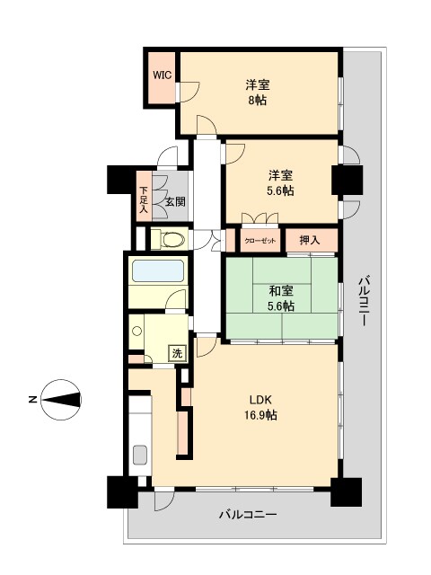レジディアタワー仙台の物件間取画像