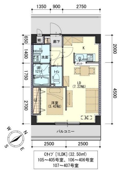 台原駅 徒歩13分 2階の物件間取画像