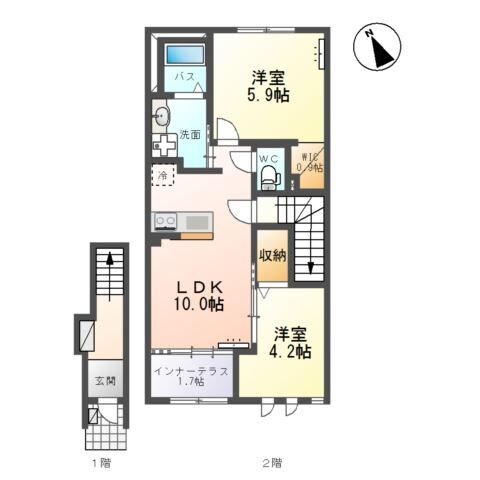 クレストコートⅡの物件間取画像