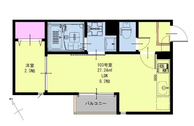 南仙台駅 徒歩8分 1階の物件間取画像