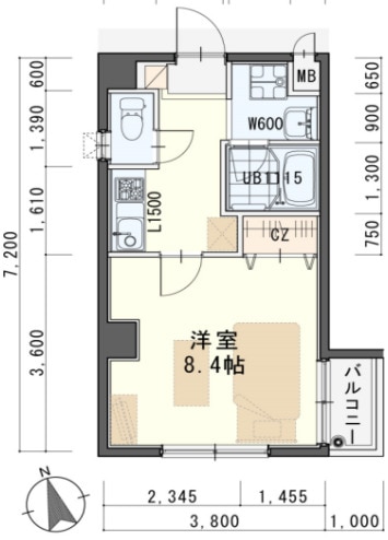 台原駅 徒歩9分 3階の物件間取画像