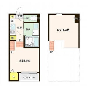 陸前高砂駅 徒歩5分 2階の物件間取画像