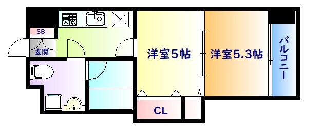 勾当台公園駅 徒歩8分 6階の物件間取画像