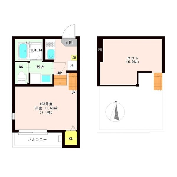 黒松駅 徒歩7分 1階の物件間取画像
