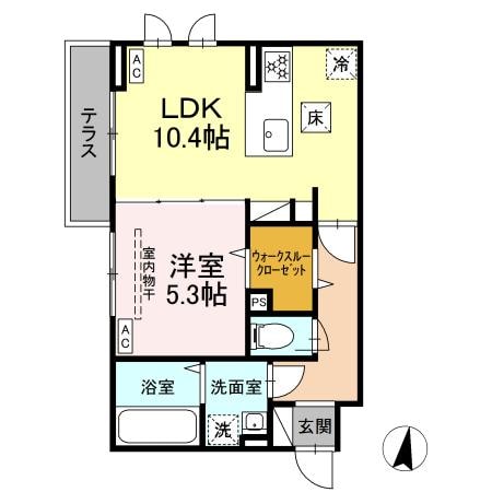 東北福祉大前駅 徒歩19分 1階の物件間取画像