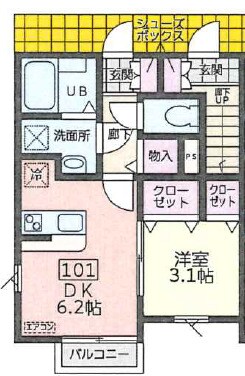 富沢駅 徒歩6分 1階の物件間取画像