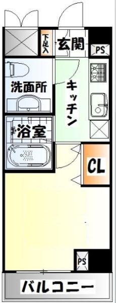 愛宕橋駅 徒歩3分 6階の物件間取画像