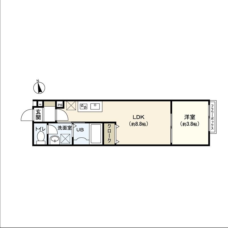 富沢駅 徒歩14分 1階の物件間取画像