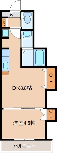 六丁の目駅 徒歩16分 2階の物件間取画像