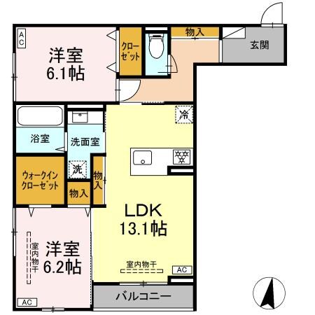 東北福祉大前駅 徒歩19分 2階の物件間取画像