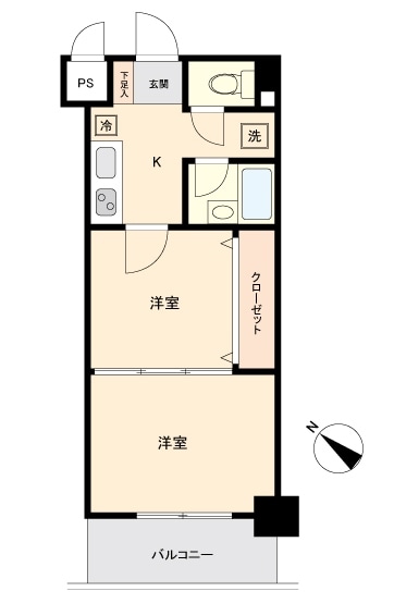 東仙台駅 徒歩4分 4階の物件間取画像