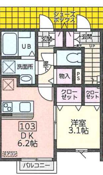 富沢駅 徒歩6分 1階の物件間取画像