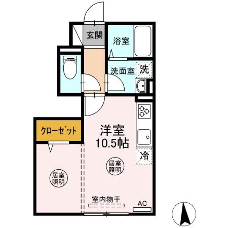 榴ケ岡駅 徒歩18分 1階の物件間取画像