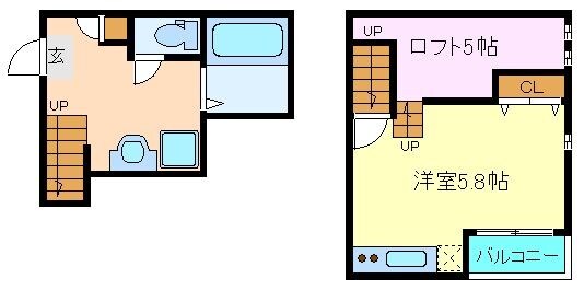 連坊駅 徒歩5分 2階の物件間取画像