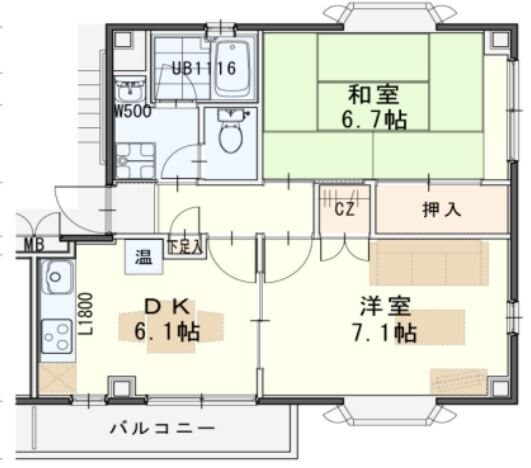 SDハイツ古城B棟の物件間取画像