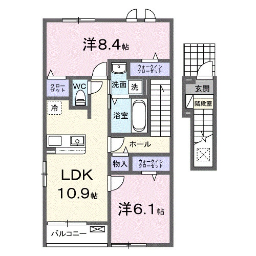 宮城野原駅 徒歩16分 2階の物件間取画像