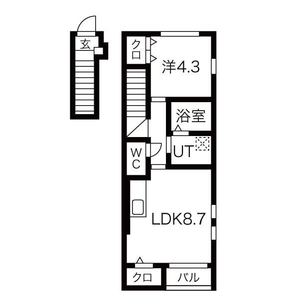 富沢駅 徒歩26分 2階の物件間取画像