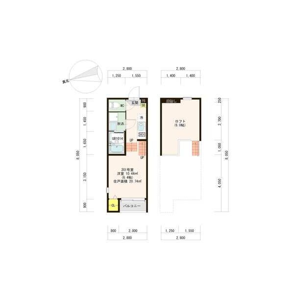 福田町駅 徒歩4分 2階の物件間取画像