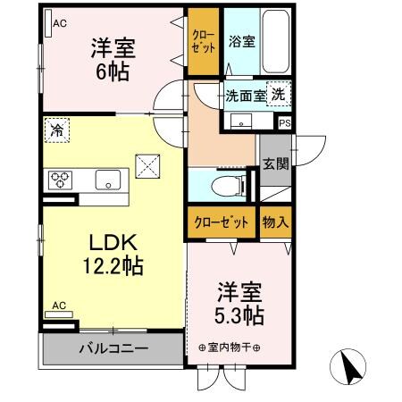 宮城野原駅 徒歩8分 1階の物件間取画像