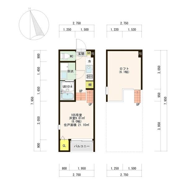 ハーモニーテラス原町Vの物件間取画像