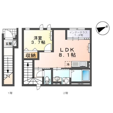 河原町駅 徒歩3分 2階の物件間取画像