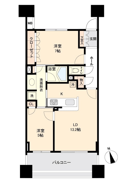 仙台駅 徒歩3分 5階の物件間取画像