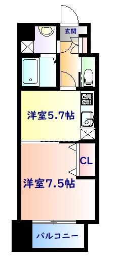 北仙台駅 徒歩5分 5階の物件間取画像