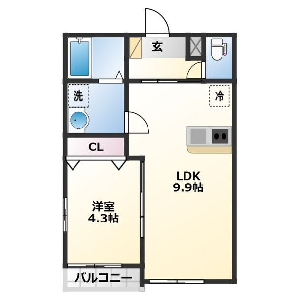 薬師堂駅 徒歩15分 3階の物件間取画像