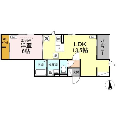 連坊駅 徒歩5分 1階の物件間取画像