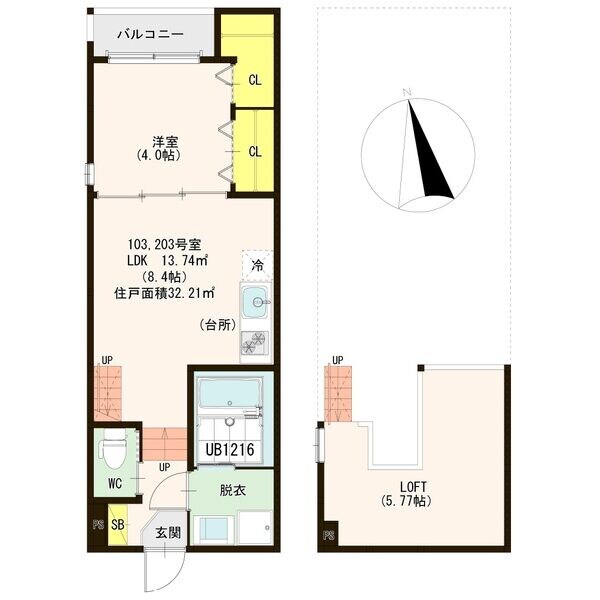 ハーモニーテラス東仙台Ⅸの物件間取画像