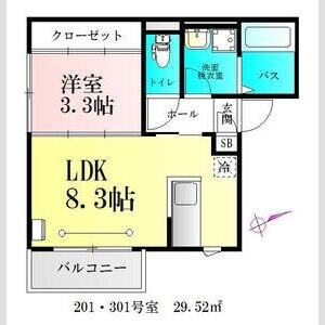 BAU宮城野原の物件間取画像
