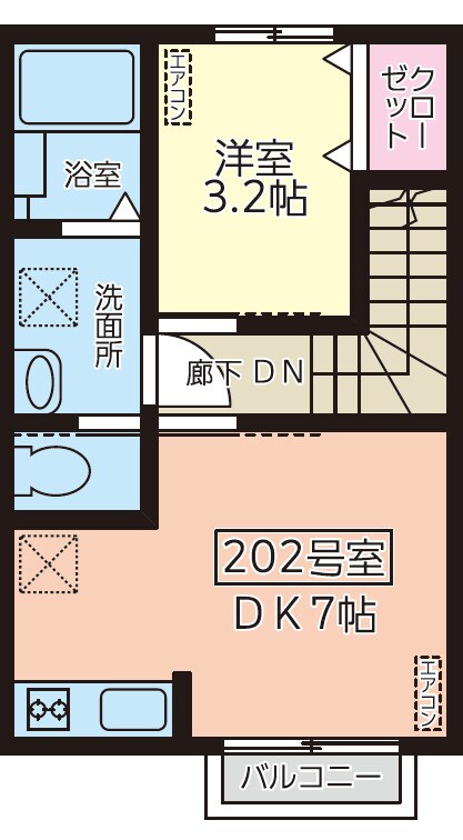 東照宮駅 徒歩7分 2階の物件間取画像