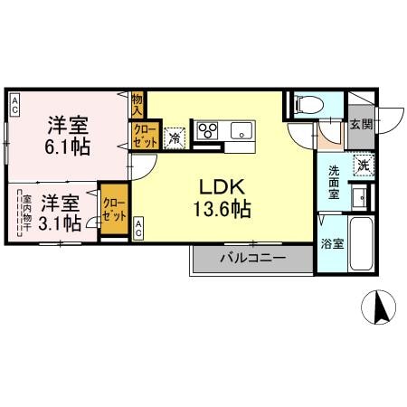 河原町駅 徒歩4分 2階の物件間取画像