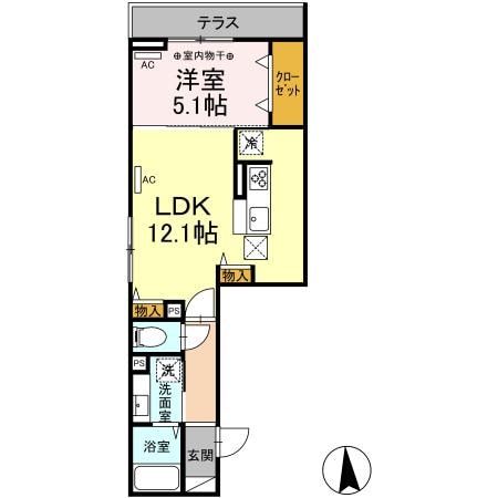 D-ROOM MIYAMACHI3の物件間取画像