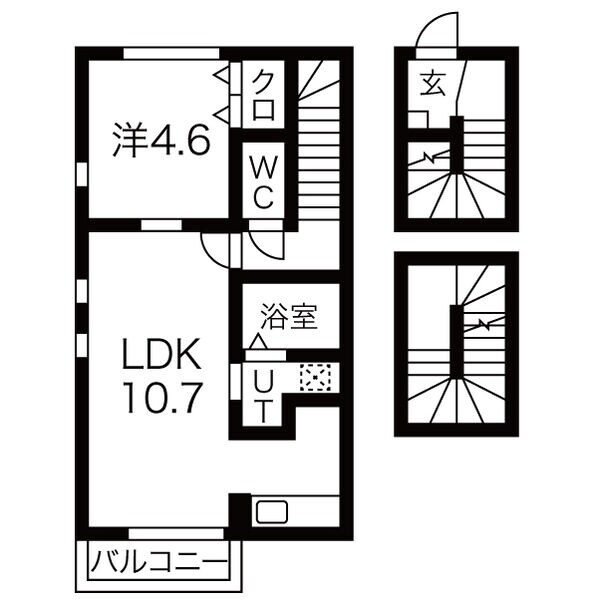 富沢駅 徒歩15分 3階の物件間取画像