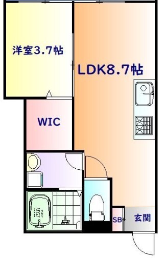 泉中央駅 徒歩10分 1階の物件間取画像