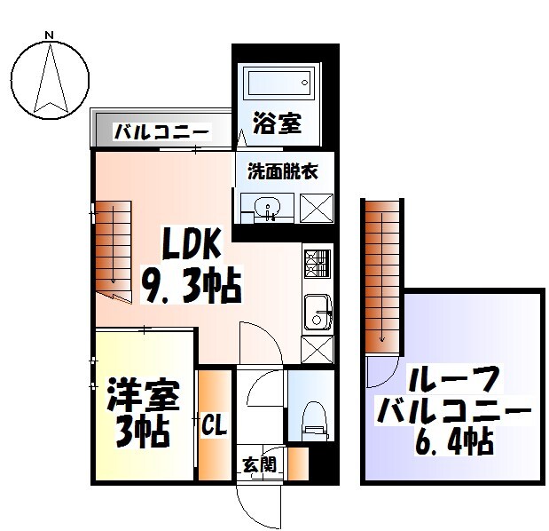 GRANDTIC薬師堂の物件間取画像