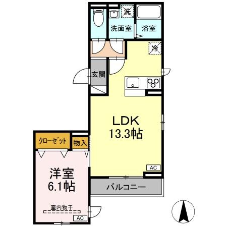 Ｄ－ＲＯＯＭ 大和町一丁目の物件間取画像