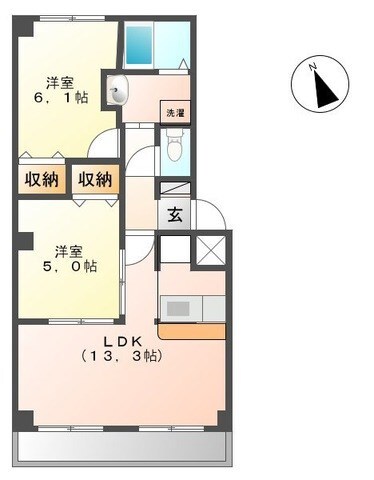 南仙台駅 徒歩17分 2階の物件間取画像