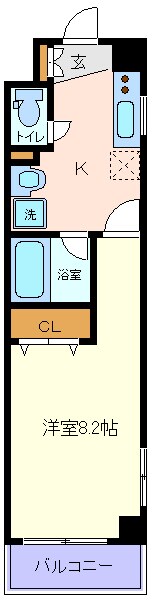 ゼルコウバ中山ハイツ花京院の物件間取画像