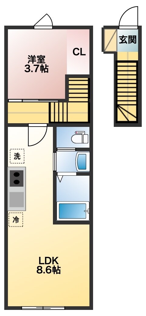 東照宮駅 徒歩11分 2階の物件間取画像