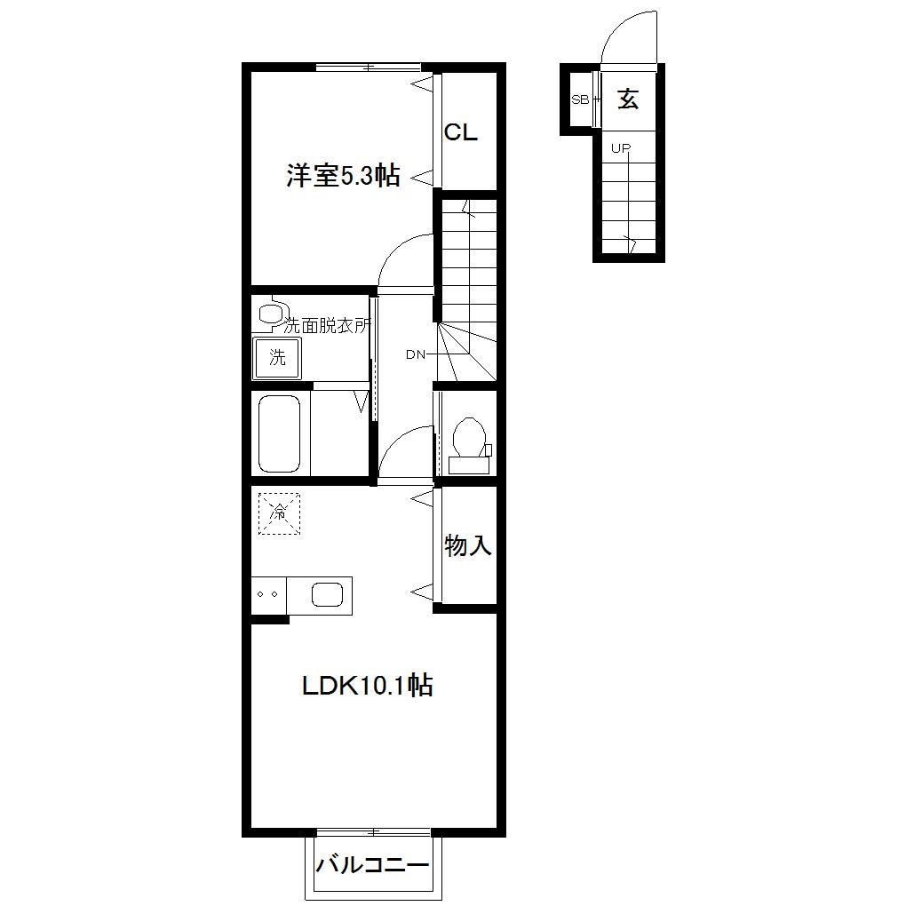 陸前高砂駅 徒歩4分 2階の物件間取画像